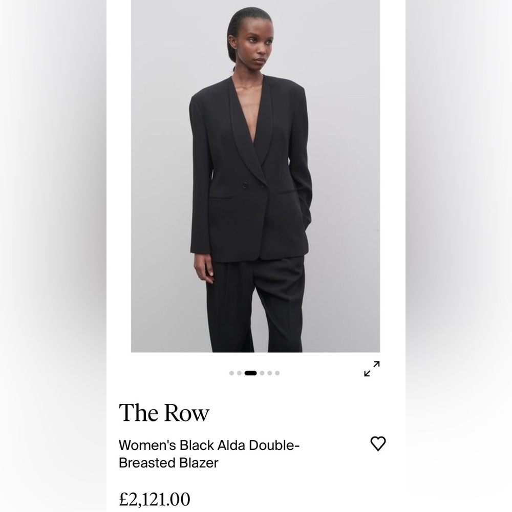 THE ROW black Alda blazer jacket double breasted shawl lapels New w/tags $2800 - Picture 5 of 16